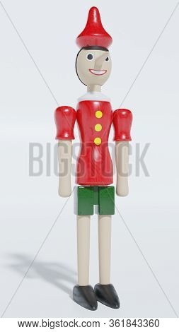 3d Illustration Of Popular Italian Puppet Pinocchio