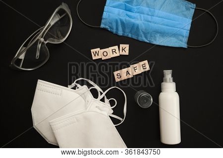 Safety First Concept With Personal Protection For Workers On Bright Background