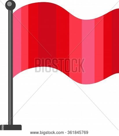 Illustrated Flag On Holder Isolated Over White Background