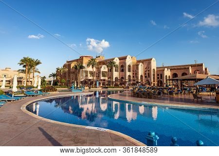 Marsa Alam, Red Sea, Egypt - Nov 3, 2018: Swimming Pool Of The Club Calimera Akassia Swiss Resort, H