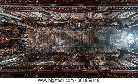 Feb 2, 2020 - Munich, Germany: Ceiling Fresco Of Life Of Saint Nepomuk Inside Baroque Church Asamkir