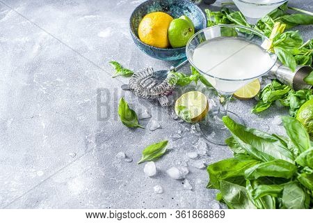 Basil Vodka Gimlet Martini