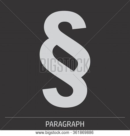 Paragraph Sign Icon Illustration On Gray Background With Label
