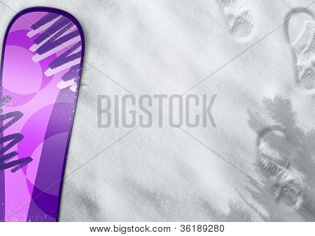 Snowboard ve sněhu