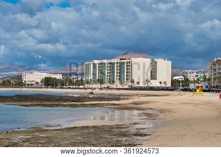 Redoubt Beach In Arrecife Of Lanzarote Canary Islands