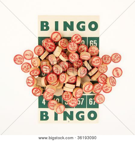 Wooden Numbers Used For Bingo