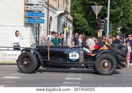 Brescia, Italy - May 19 2018: Mercedes-benz 710 Ssk 1929 Is An Old Racing Car In Rally Mille Miglia 
