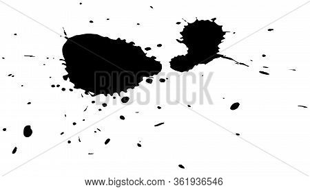 Black Ink Splashes. Royalty High-quality Free Best Stock Photo Image Of Black Blots And Ink Splashes