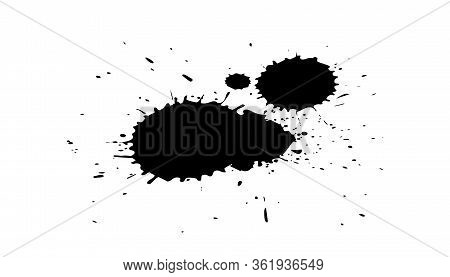 Black Ink Splashes. Royalty High-quality Free Best Stock Photo Image Of Black Blots And Ink Splashes