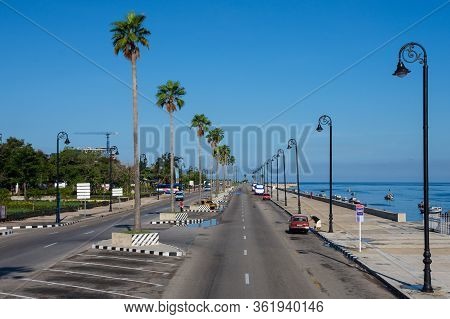 Havana Cuba. Malecon - Havana's Famous Embankment Promenade In Havana