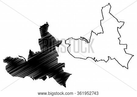 Dijon City (french Republic, France) Map Vector Illustration, Scribble Sketch City Of Dijon Map