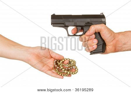 Man With Knife Threatening A Woman