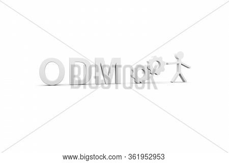Odm Concept White Background 3d Render Illustration