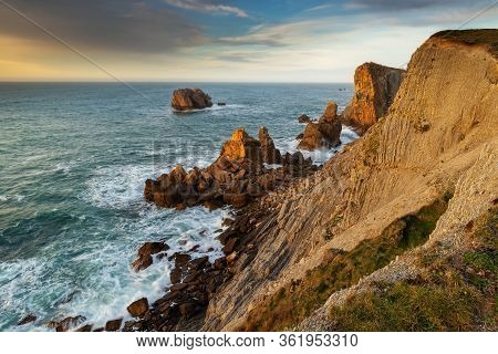 Landscape In The Urros De Liencres. Cantabria. Spain.