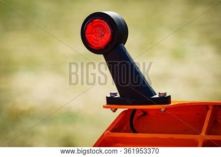 End Outline Marker Lamp, Red Light. Element Of Tractor, Digger Excavator, Industrial Vehicle, Agricu