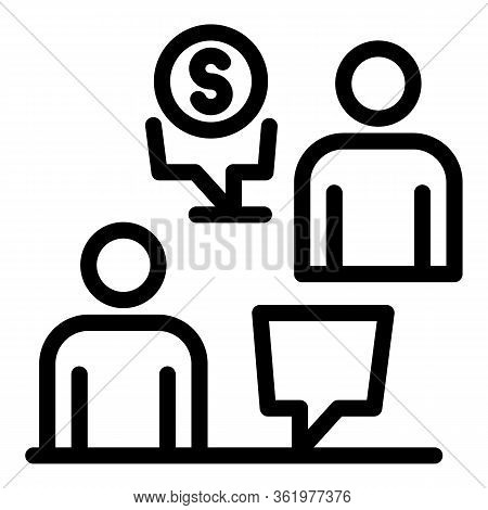 Financial Negotiations Icon. Outline Financial Negotiations Vector Icon For Web Design Isolated On W