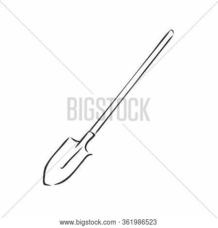 Shovel Icon. Vector Illustration Of Garden Shovel. Hand Drawn Garden Shovel. Garden Shovel Vector Sk