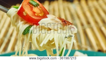 Cod Puttanesca With  Spaghetti