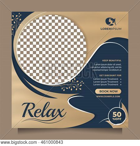 Minimalist Beauty Care Center Template For Social Media Post And Banner Promotion. Modern Square Vec