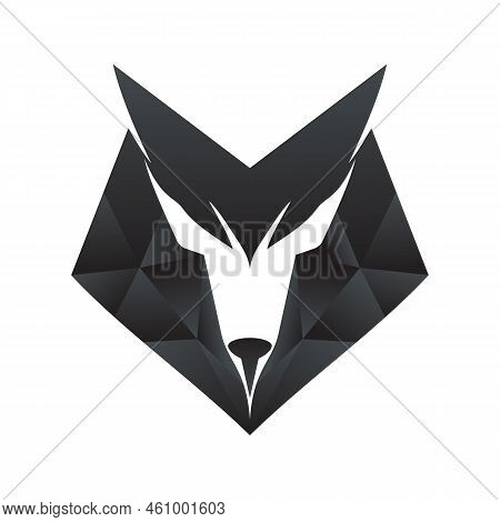 Abstract Wolf Head Geometric Logo - Low Poly Wolf - Polygonal Wolf Illustrations
