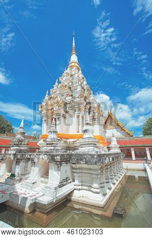 The Famous Pagoda Phra Borommathat Chaiya At Wat Phra Borommathat Chaiya Ratchaworawihan Temple In C
