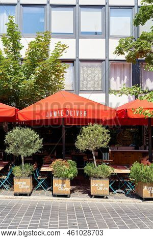 Budapest, Hungary - June 17, 2022: Jamie Oliver's Italian Budapest Restaurant In Downtown Budapest I