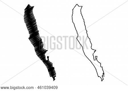 Dirk Hartog Island (western Australia, Commonwealth Of Australia, Indian Ocean) Map Vector Illustrat