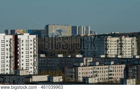 May 5, 2022, Moscow, Russia. Multi-storey Residential Buildings In The Residential Area Of Yasenevo 