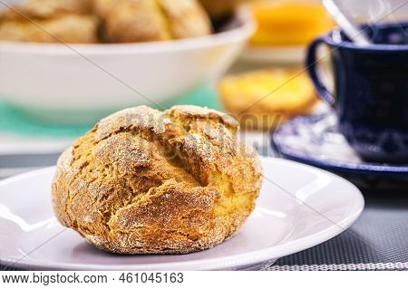 Broa, Traditional Corn Bread From Portugal, Made With Corn And Wheat Flour, Or Corn And Rye Flour, W