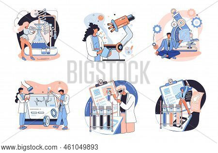 Medical Research. Laboratory Diagnostic Services, Medical Device Design Development Scenes Metaphor.