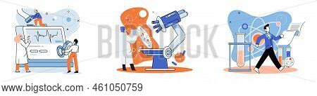 Medical Research. Laboratory Diagnostic Services, Medical Device Design Development Scenes Metaphor.
