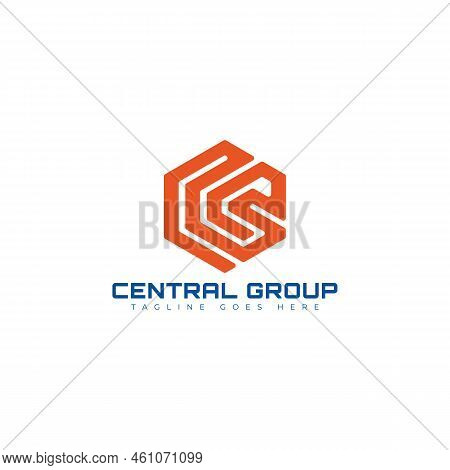 Abstract Initial Letter Cg Or Gc Logo In Orange Color Isolated In White Background Applied For Comme