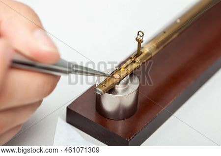 Transmission Electron Microscope Sample Holder Been Loaded With An Specimen On A Grid