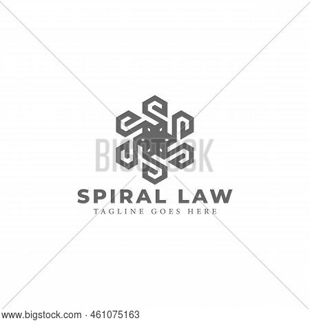 Abstract Initial Letter Sl Or Ls Logo In Black-grey Color Isolated In White Background Applied For L