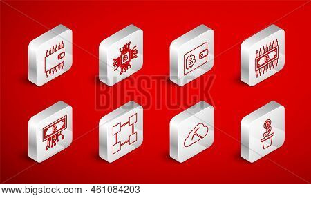 Set Line Bitcoin Plant In The Pot, Cpu Mining Farm, Cryptocurrency Wallet, Bitcoin With Circuit, Clo
