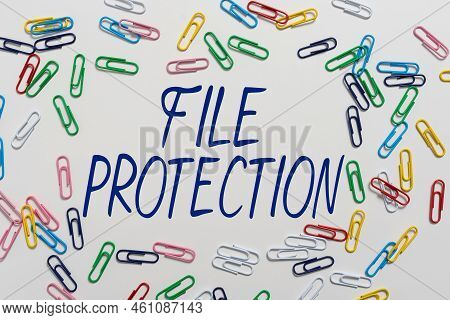 Text Caption Presenting File Protectionpreventing Accidental Erasing Of Data Using Storage Medium. B