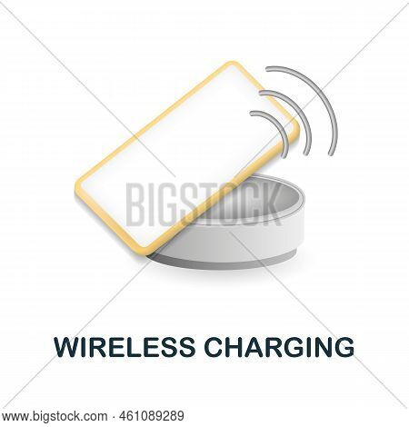 Wireless Charging Icon. 3d Illustration From Artificial Intelligence Collection. Creative Wireless C