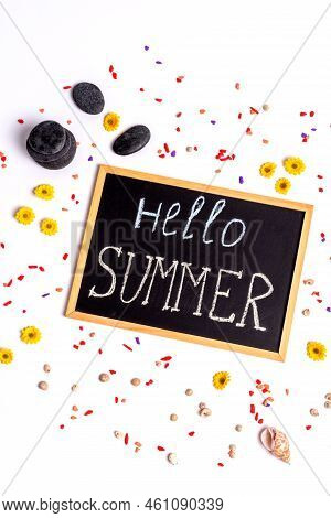 Summer Still Life: A Board With The Inscription 