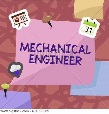 Inspiration Showing Sign Mechanical Engineer. Business Approach Applied Engineering Discipline For M