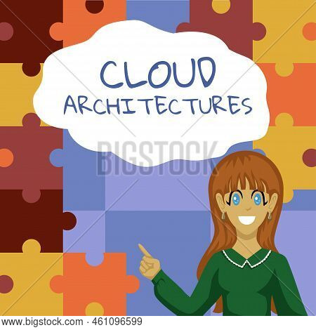 Conceptual Caption Cloud Architecturesvarious Engineered Databases Softwares Applications. Business 