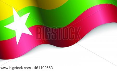 Eps10 Vector Patriotic Background With Flag Of Myanmar. An Element Of Impact For The Use You Want To