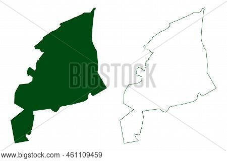 Cualac Municipality (free And Sovereign State Of Guerrero, Mexico, United Mexican States) Map Vector