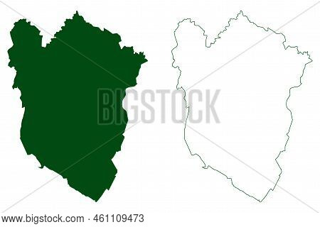 Cutzamala Municipality (free And Sovereign State Of Guerrero, Mexico, United Mexican States) Map Vec