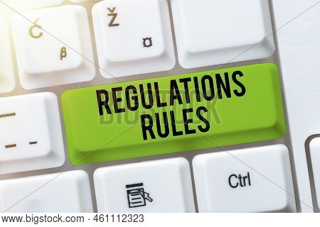 Conceptual Caption Regulations Rulesstandard Statement Procedure Govern To Control A Conduct. Word F