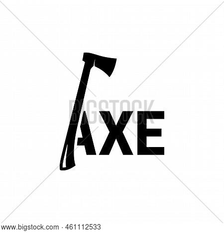 Text Axe With Lettera Shape Ax Logo Design Vector.