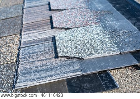 Assorted Selection Of Premium Synthetic Roof Shingles To Pick A New Style.
