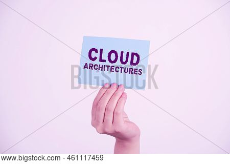 Text Sign Showing Cloud Architecturesvarious Engineered Databases Softwares Applications. Business S