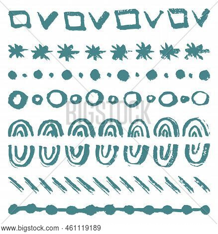 Hand Drawn Ornaments Dividers. Grunge Sketch Mark Lines