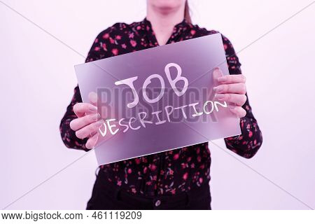 Conceptual Caption Job Descriptiona Document That Describes The Responsibilities Of A Position. Word