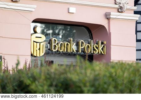 Bydgoszcz, Poland - August 10, 2022: Golden Bank Polski Pko Logo On Office In Poland
